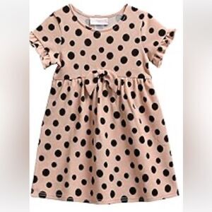Sweet Heart Rose pink and black polka dot dress 18 months EUC